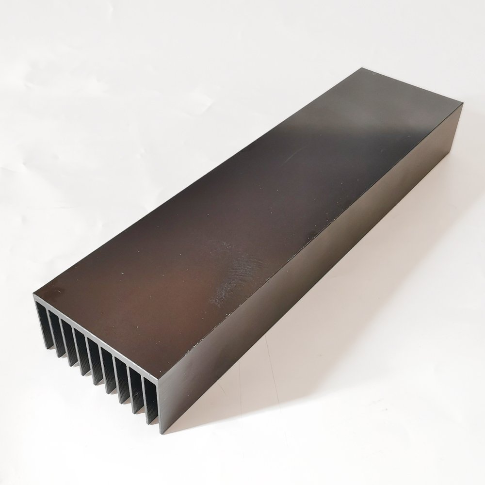 Black Anodized Aluminum Heatsink 80(W)*40(H)*300(L)mm CNC Cut Processed Heat Sink Profile For Heat Management