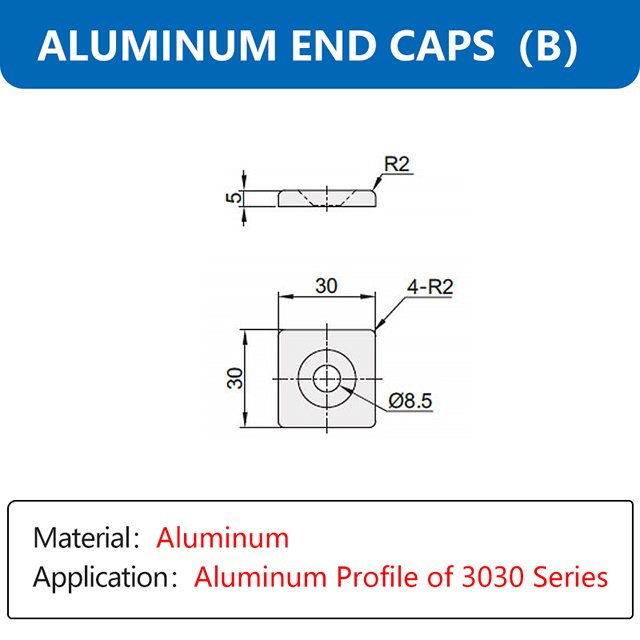 European Standard 3030 Aluminum End Caps(B) End Covers Strong Covers For Aluminum Extrusion 30*30 30mm 20 25 30 40 45 50