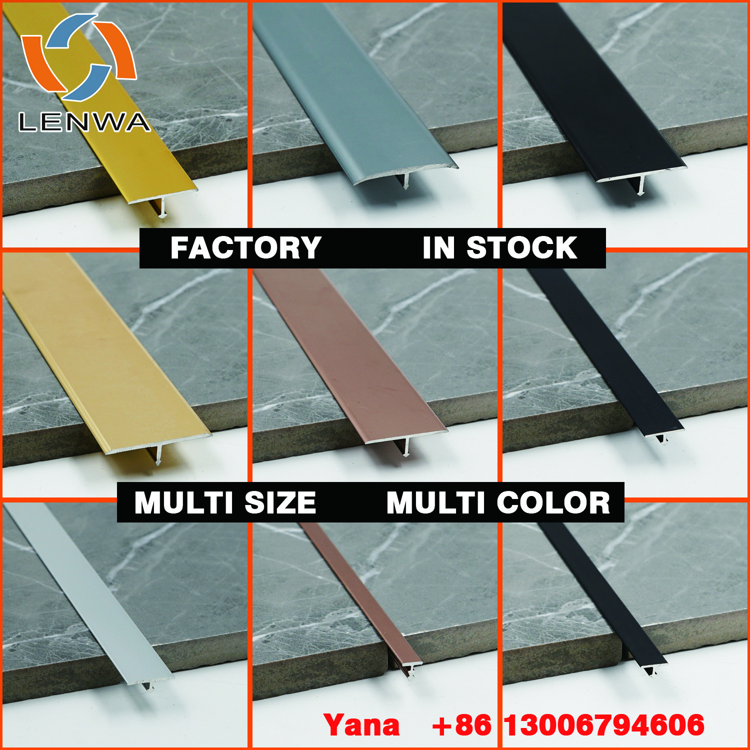 LENWA Factory in Stock Fast Delivery T Aluminum Profile for Home Decoration with Multi Sizes.