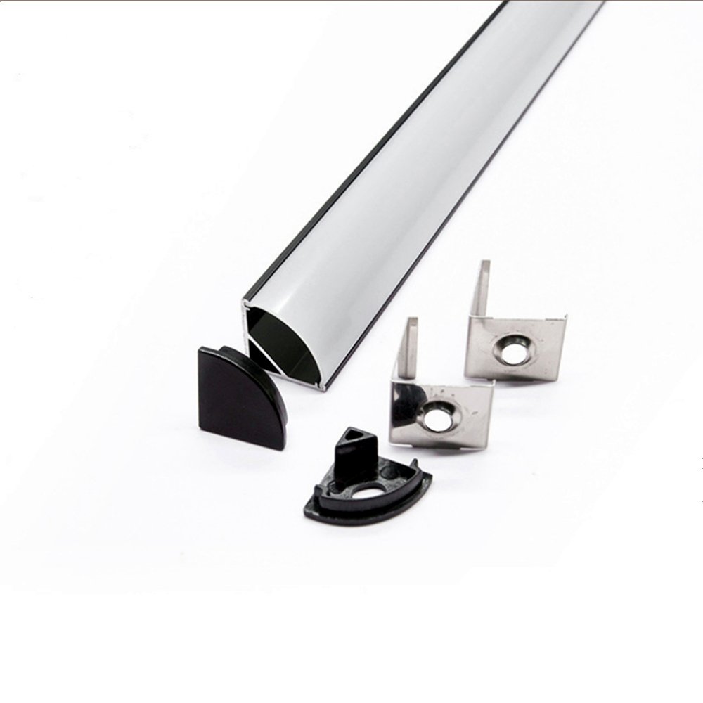 1m 2m 3m Black PC Cover 12mm width V Shape Channel Aluminum LED Profile Light for LED