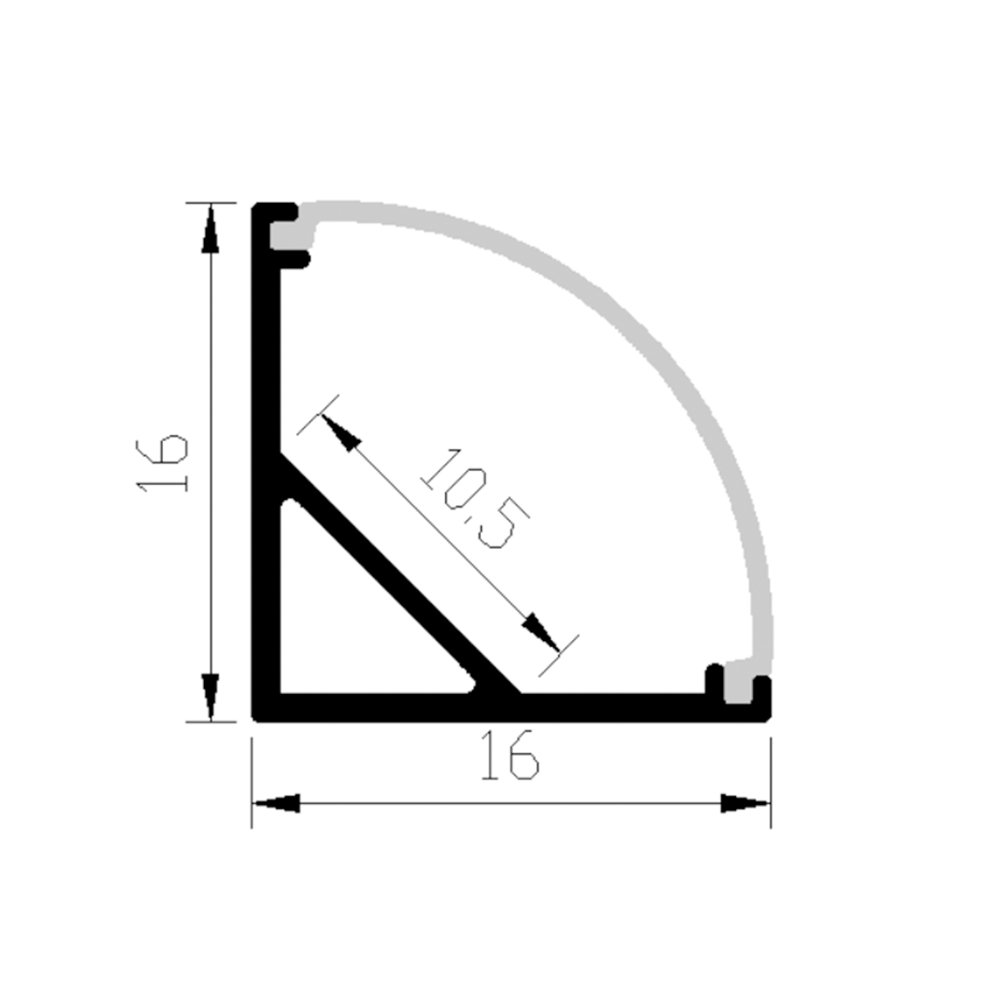 1m 2m 3m Black PC Cover 12mm width V Shape Channel Aluminum LED Profile Light for LED