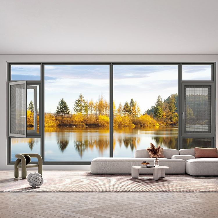Simple Design Aluminum Glass Casement Windows Soundproof Energy Efficient Casement Window for Building