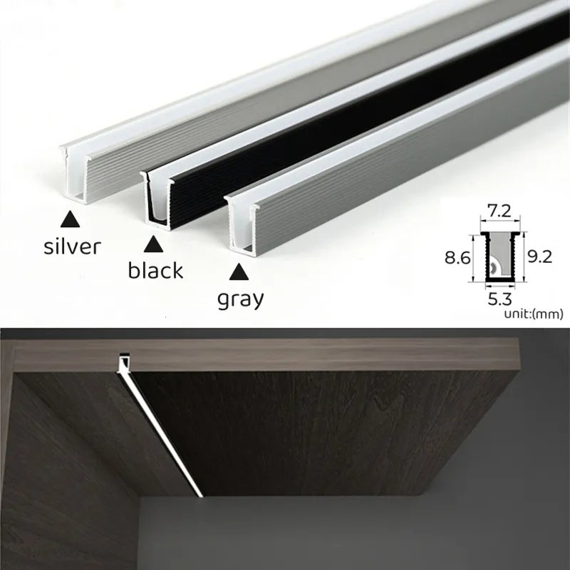 6*9mm Ultra-Thin Silicone Aluminum Profile LED Cabinet Light Strip Flat Design Built-In Recessed Hidden Profile Wardrobe