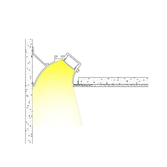 2024 Indoor Ceiling Cove Lighting LED Aluminum Profile Recessed with Angle Shape Customizable Cutting Bending Punching Services