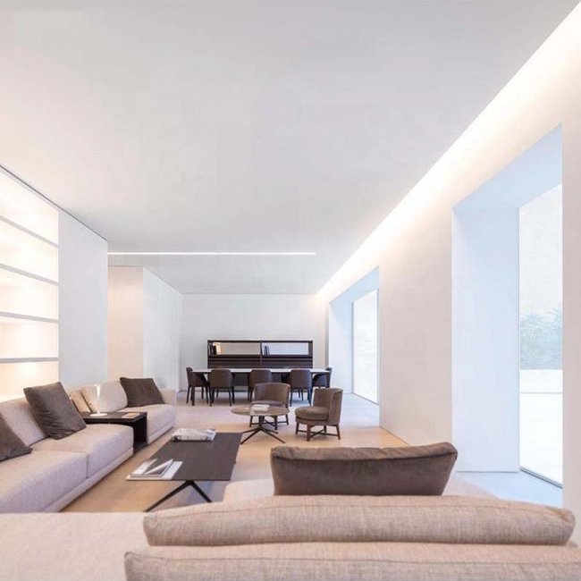 2024 Indoor Ceiling Cove Lighting LED Aluminum Profile Recessed with Angle Shape Customizable Cutting Bending Punching Services