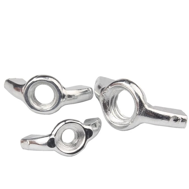 Iron white zinc butterfly nut, butterfly shaped ingot, sheep horn hand twisted screw cap bolt