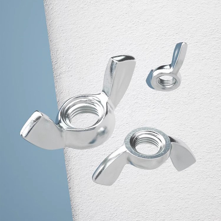Iron white zinc butterfly nut, butterfly shaped ingot, sheep horn hand twisted screw cap bolt