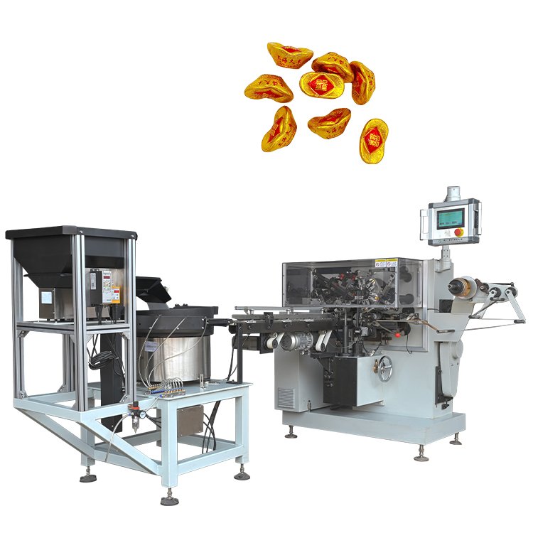 High speed fully automatic multifunctional automatic gold ingot chocolate packaging machine