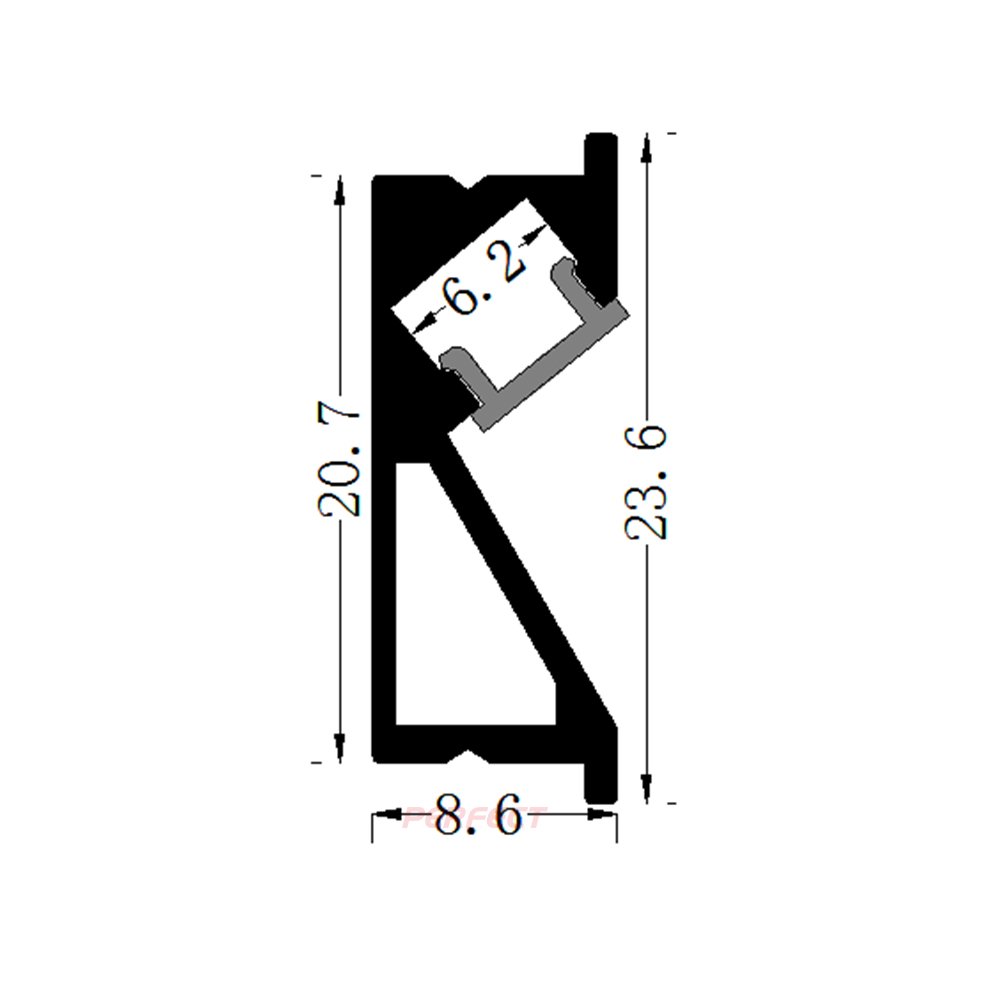 Recessed led aluminum profile for led strips light 6mm LED Profile Aluminium Channel