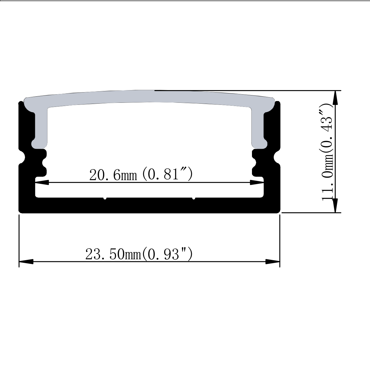 Super Quality 6063 Slim Aluminium Extrusion Profiles Led Profile Light for cabinet Surface Mount