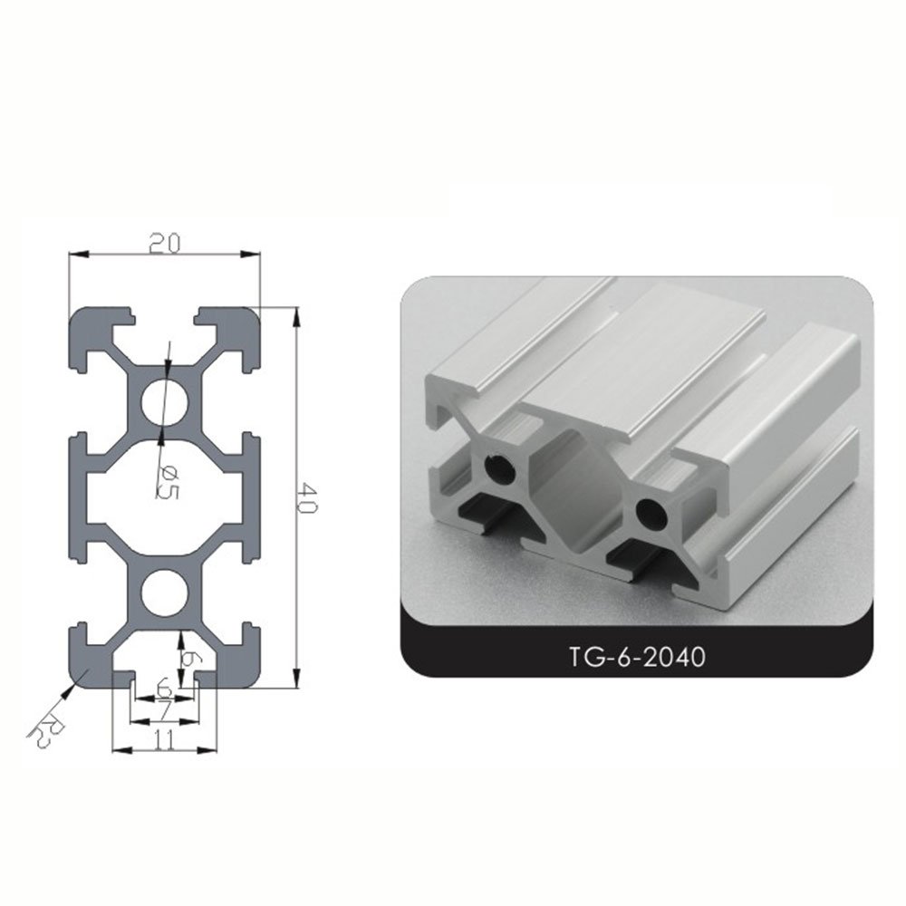 European Standard Aluminum Profil V Slot Rail V-Slot 20*20 2020 2040 Aluminum Extrusion T-Slot Profile T Slot 2020