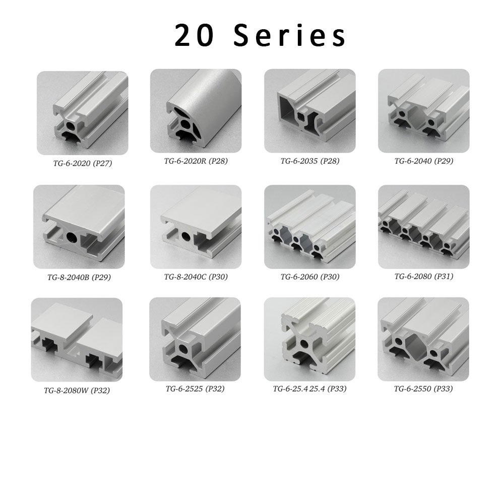 European Standard Aluminum Profil V Slot Rail V-Slot 20*20 2020 2040 Aluminum Extrusion T-Slot Profile T Slot 2020