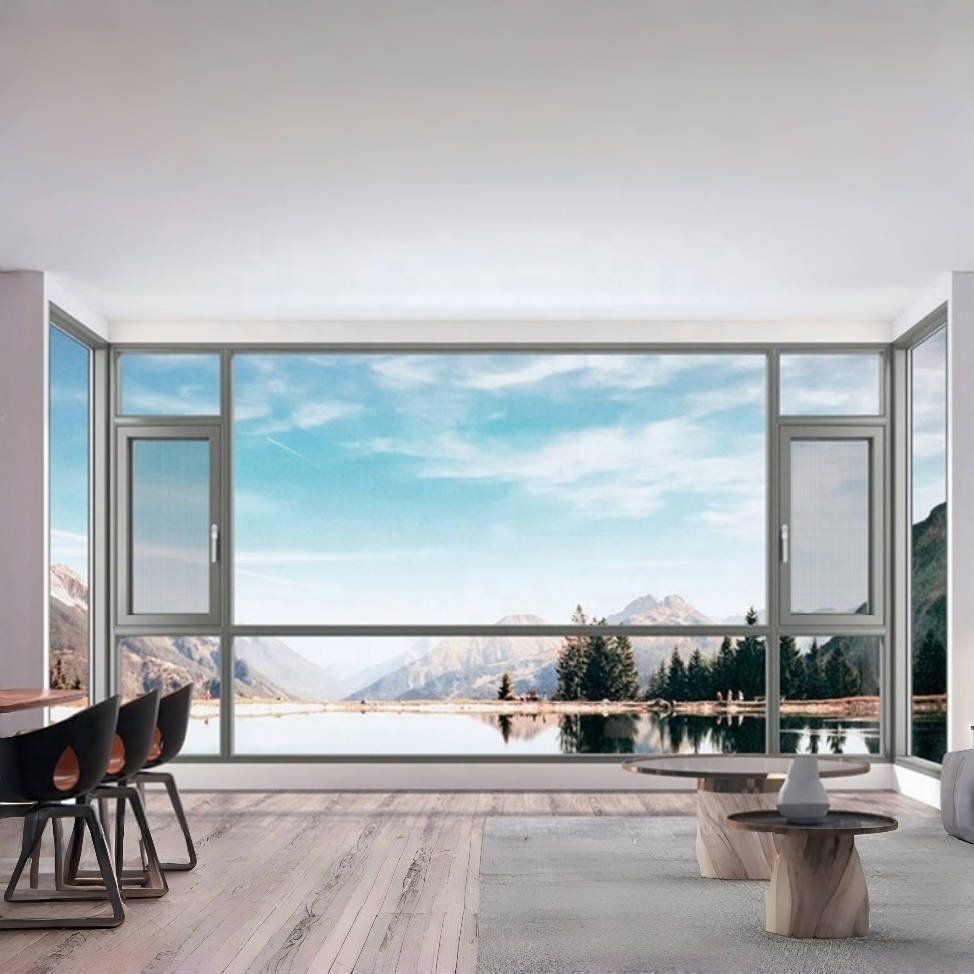 international standards hurricane-resistant Double-glazed double tempered glass aluminum Casement window