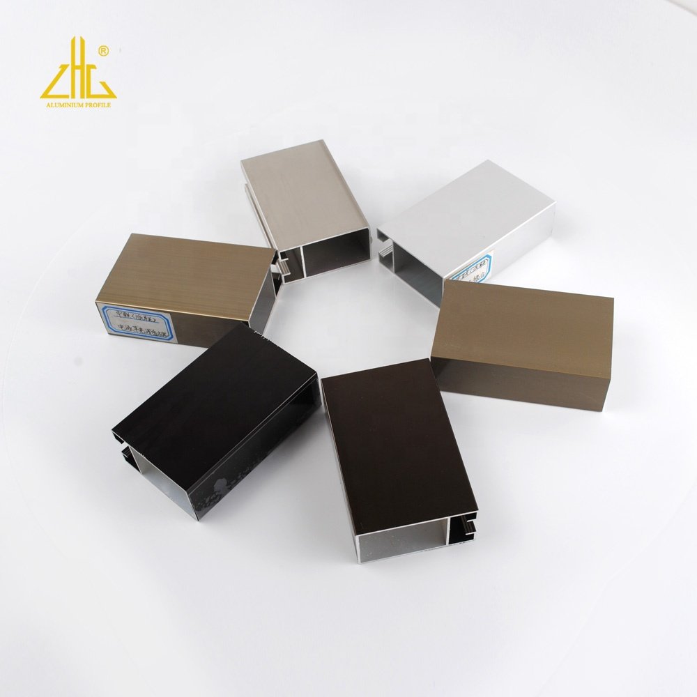 Wood finish aluminium rectangle tube box profile , aluminium rectangular bar hollow section , aluminium square tube flange