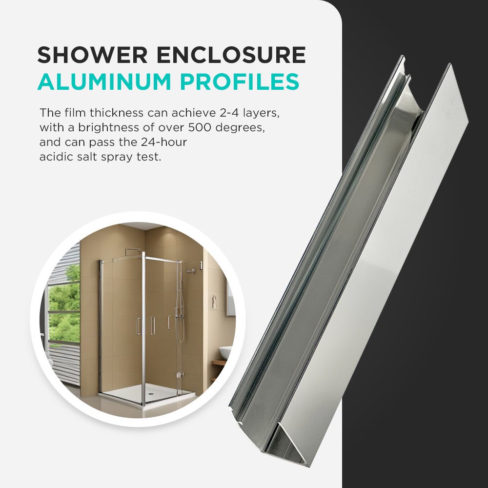 Enhance Your Bathroom Aesthetics with Modern Designs 6463 Stylish Aluminum Trims for Glass Shower Enclosures
