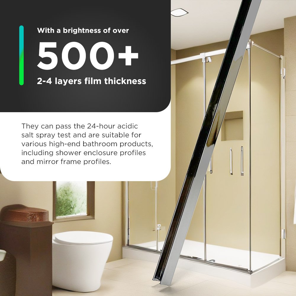 Enhance Your Bathroom Aesthetics with Modern Designs 6463 Stylish Aluminum Trims for Glass Shower Enclosures