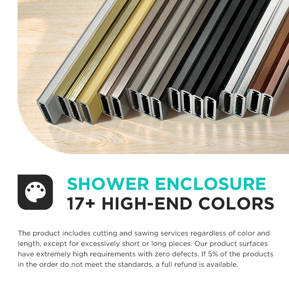 Enhance Your Bathroom Aesthetics with Modern Designs 6463 Stylish Aluminum Trims for Glass Shower Enclosures