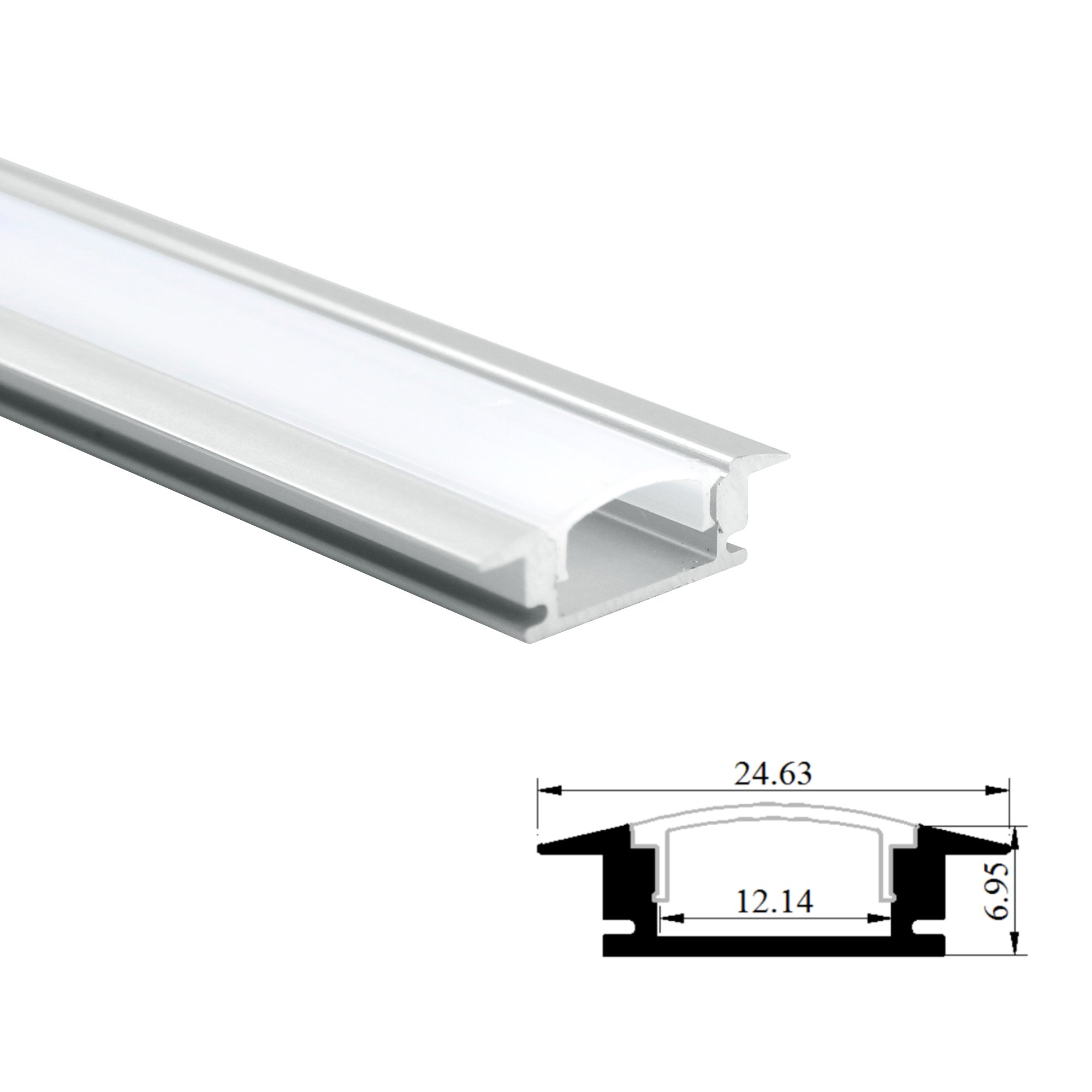 W25*H7 Aluminum Extrusion Profile for U Shape LED Strip Profiles LED Bar Lights Aluminum Channel.