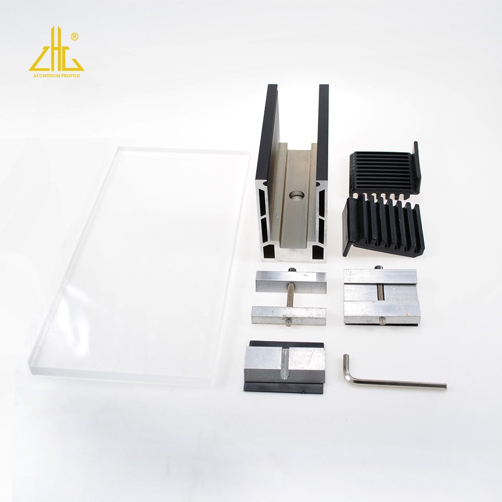 Aluminum Extrusion Railing Top Rail Glass Fence Profile
