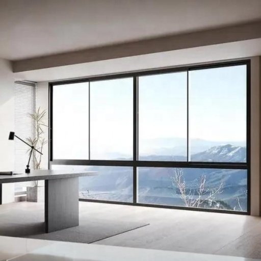Customized Size Hurricane Proof High Impact Double Sliding Window Glass Aluminum Frame Energy Efficient Sliding Window