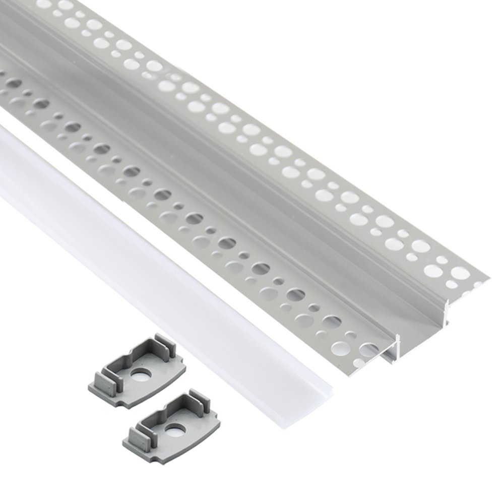 Recessed aluminum LED strip profile for gypsum board installation ceiling and wall flexible aluminum strip light profile channel