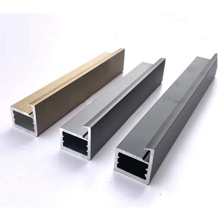 Modern Kitchen Design Cabinet Door Frame G Handle Aluminium Profile For Glass Kitchen Doors