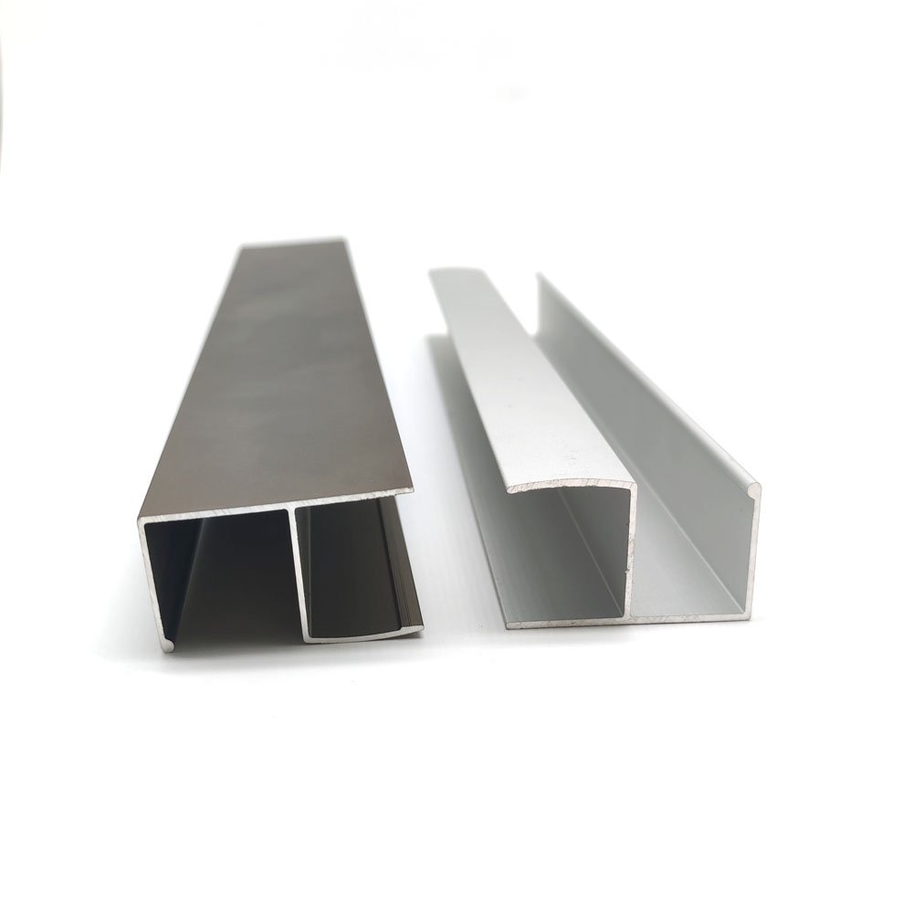0.7mm thickness aluminium profiles for kichen cabinet furniture aluminium handle / edge frame extrusion