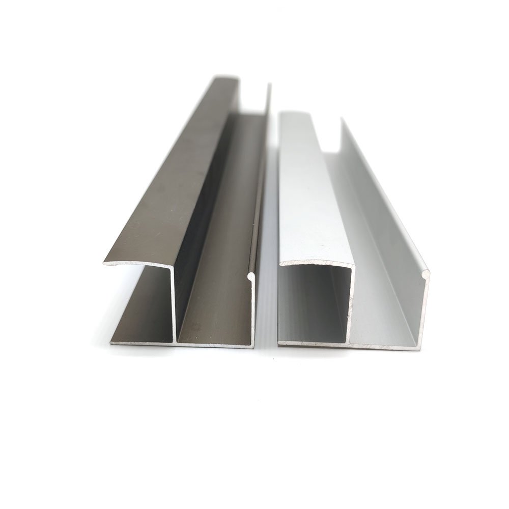 0.7mm thickness aluminium profiles for kichen cabinet furniture aluminium handle / edge frame extrusion
