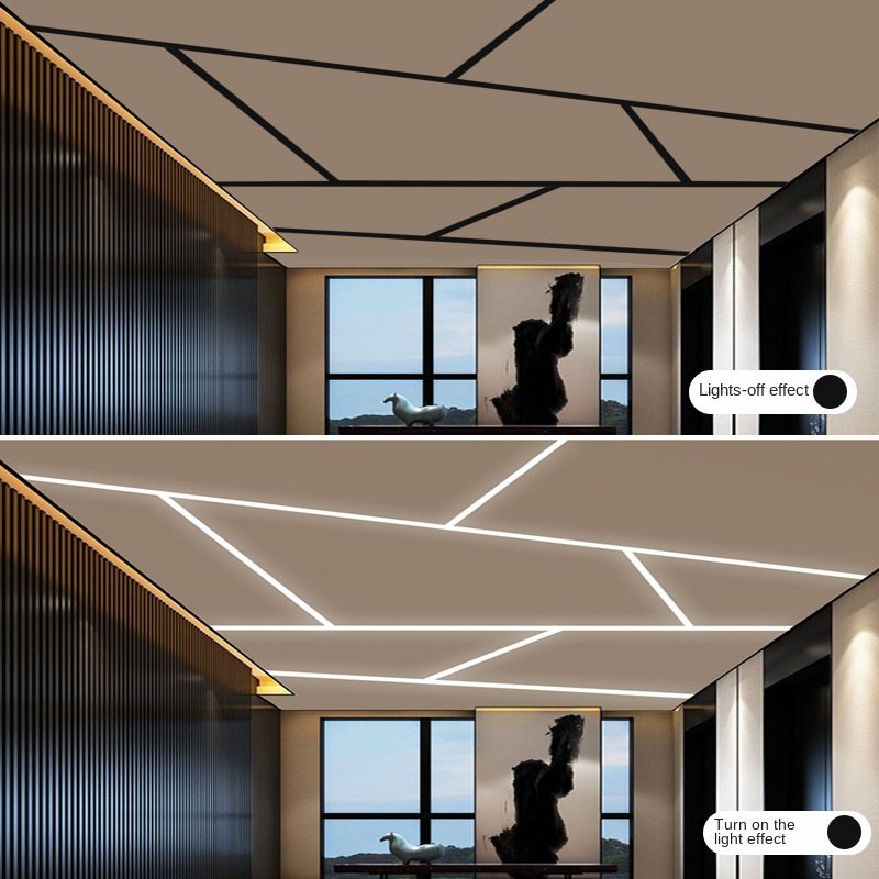 Black LED Aluminum Profile Strip Channel Holder Cabinet Linear Bar lighting with Milky/Black Cover For 5050 2835 Light Strip