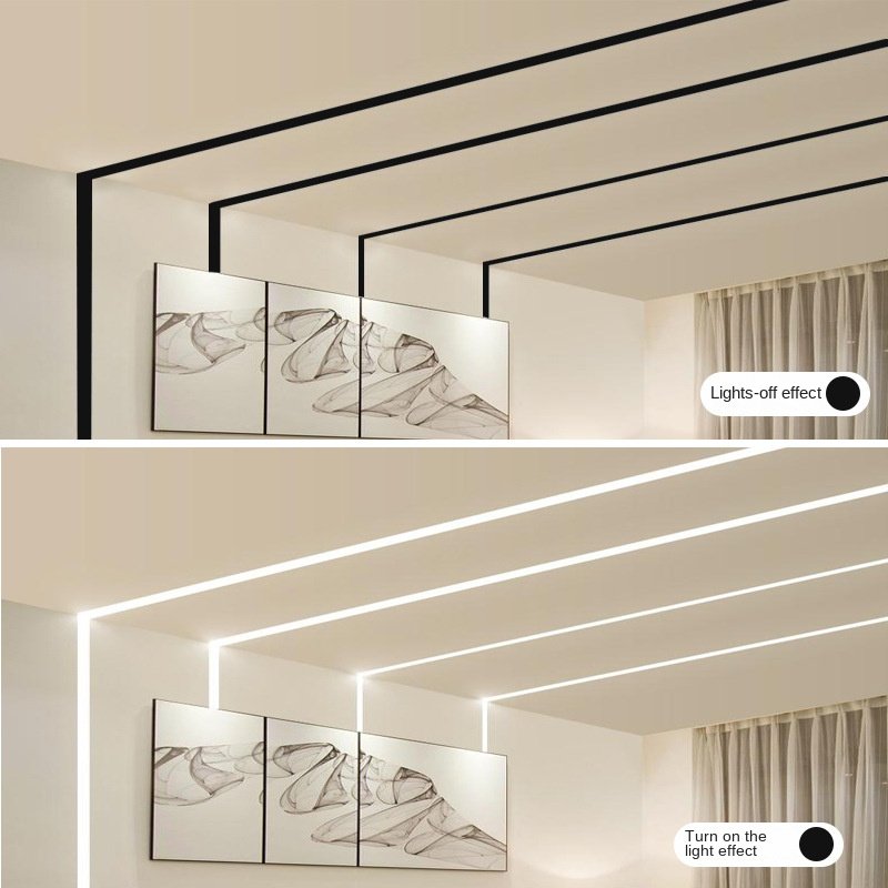 Black LED Aluminum Profile Strip Channel Holder Cabinet Linear Bar lighting with Milky/Black Cover For 5050 2835 Light Strip