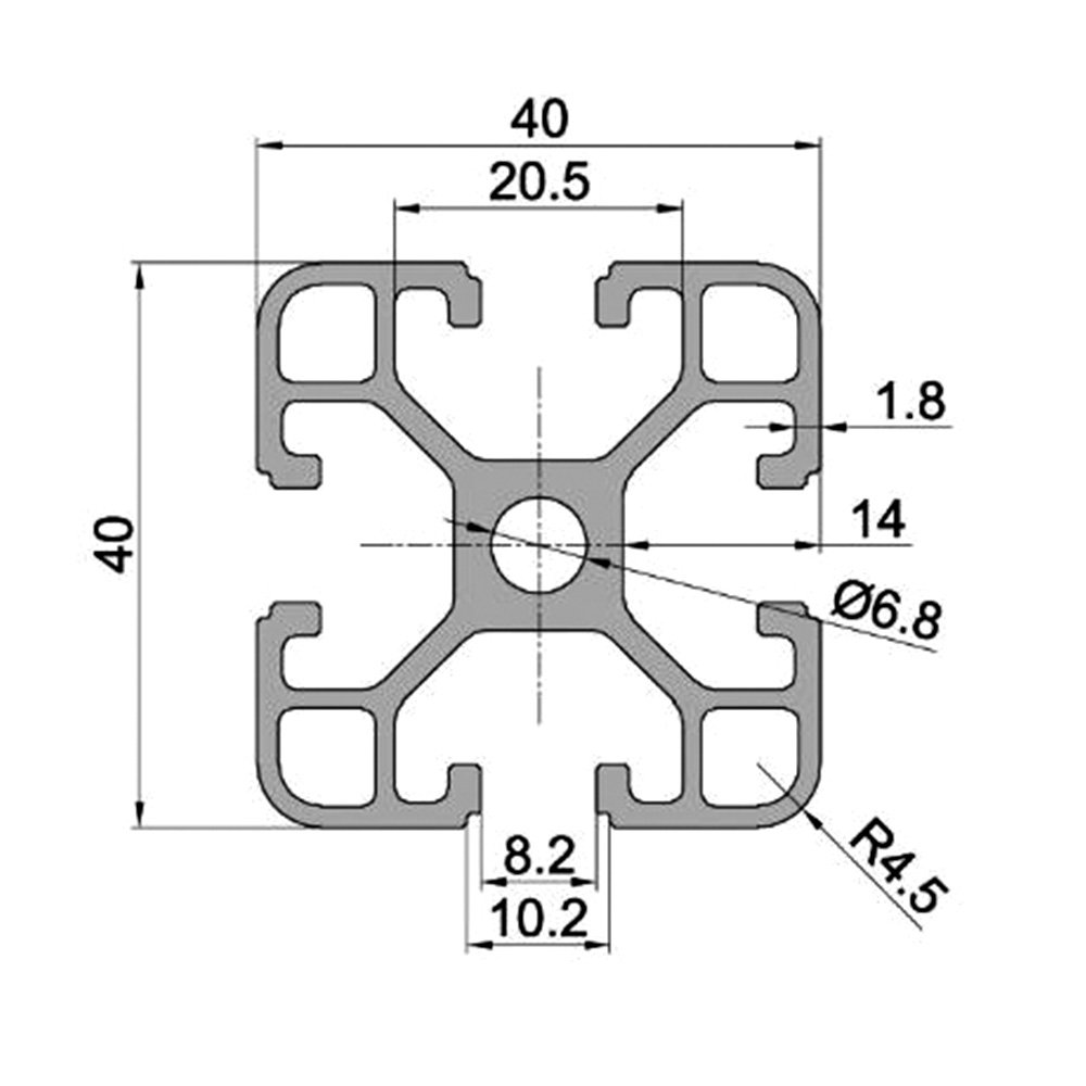 1PC 4040 Aluminum Profile Extrusion 100-800MM Length European Standard Anodized Linear Rail for DIY CNC 3D Printer Workbench