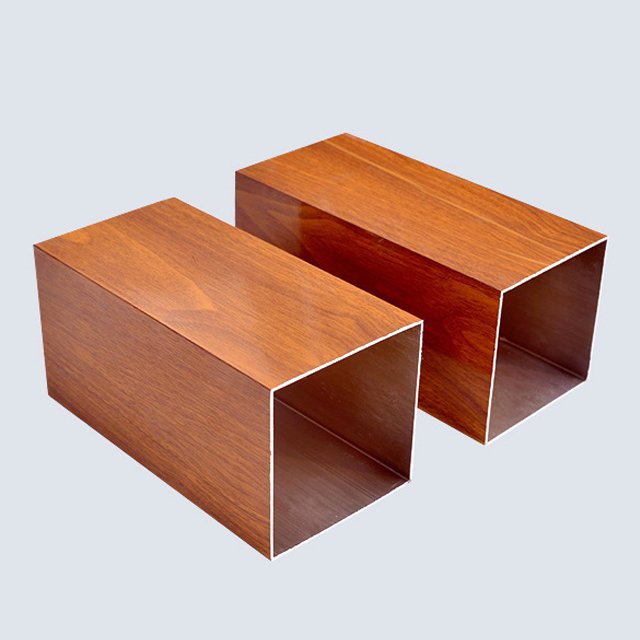 aluminium decoration wood grain aluminum tube square aluminum profile rectangular pipe