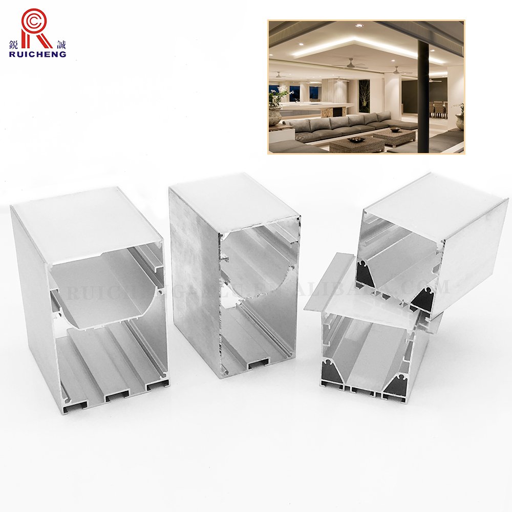Led Extrusion Rectangular U Shape Led Strip Channel Suspended Hanging Light Aluminum Profile