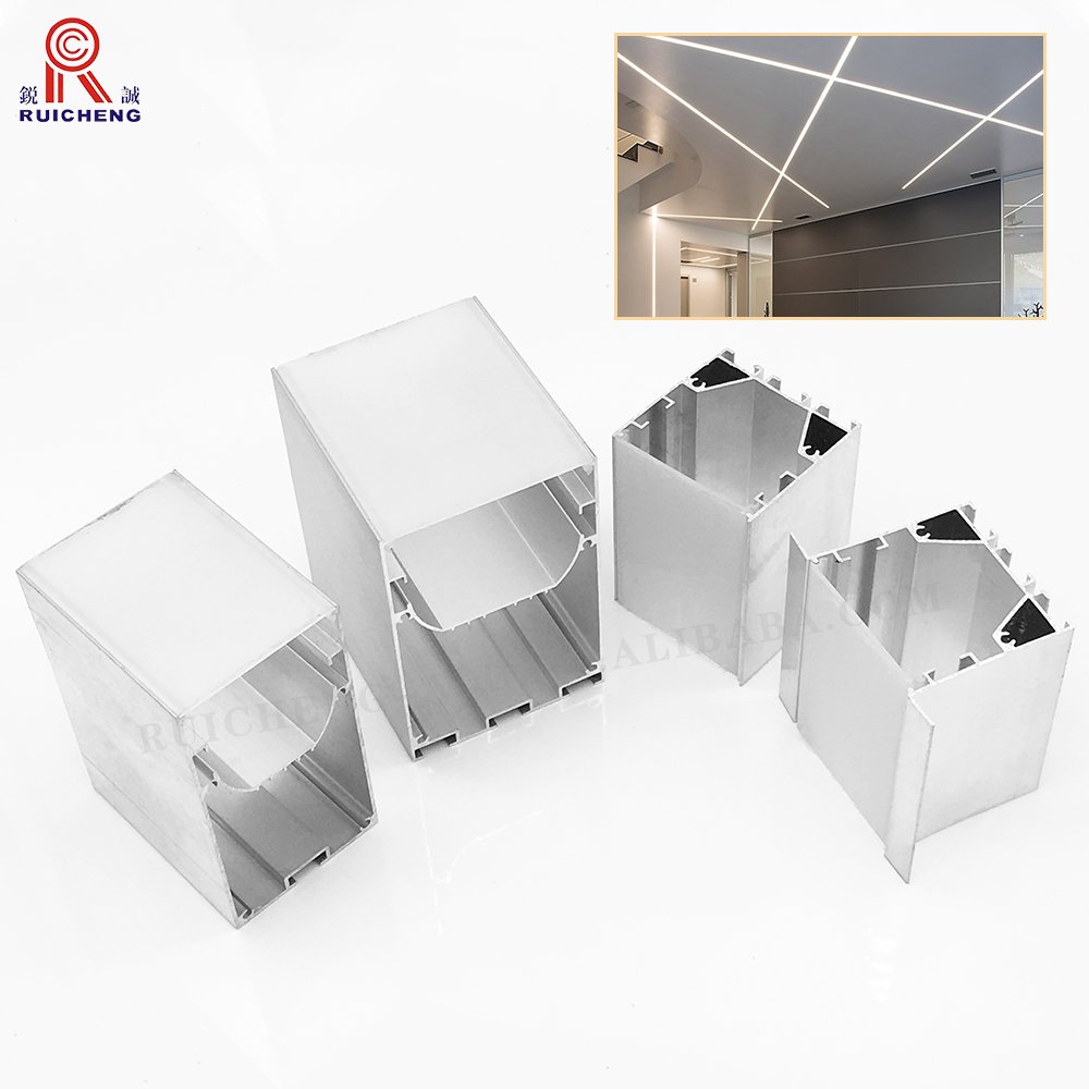 Led Extrusion Rectangular U Shape Led Strip Channel Suspended Hanging Light Aluminum Profile