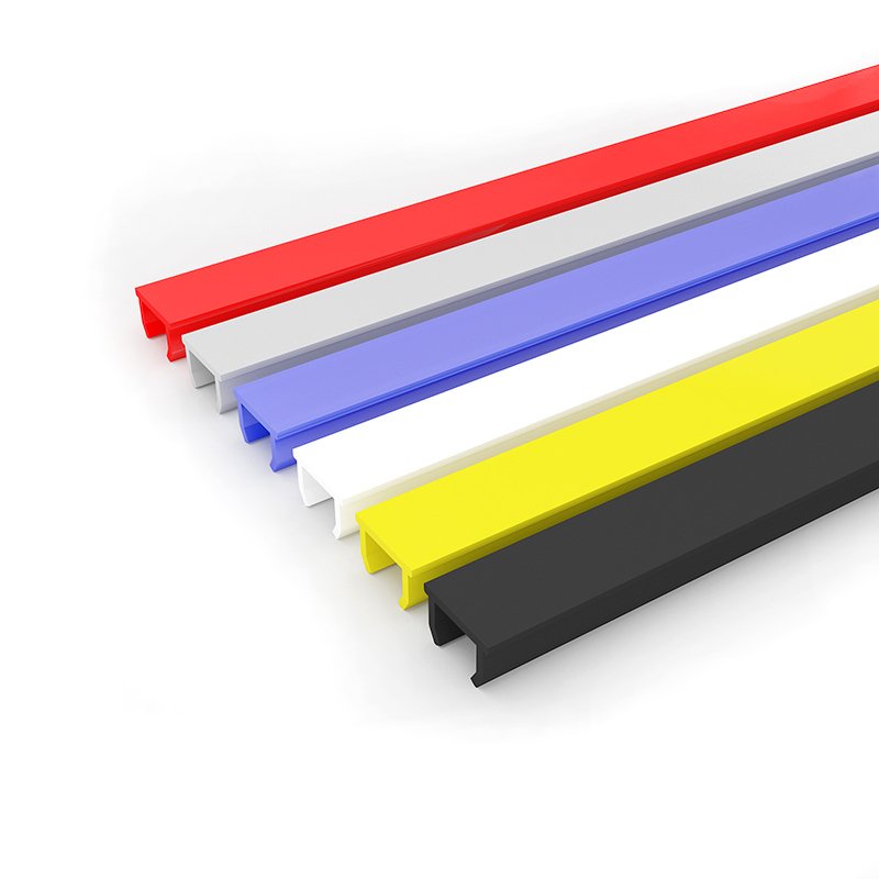 Customized sizes Colorful T slot Cover Aluminium Profile Accessories Plastic PVC ABS Extrusion U Channel Profiles Cover Strip