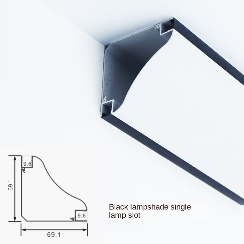 Hot Sale 116 Aluminum Profile Angle Led Strip Ceiling 69*69mm Top Corner Light Led Strip Ceiling Light