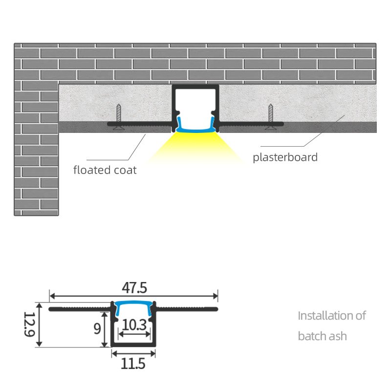 Hot Sale 1M 2M 3M Plaster Led Strip Aluminum Profile Channel Ceiling Drywall Aluminum Led Profile