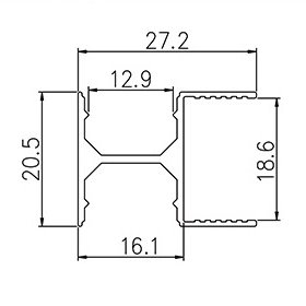 Led recessed linear light anodized profiles LED light bar aluminum profile for wine cabinet furniture