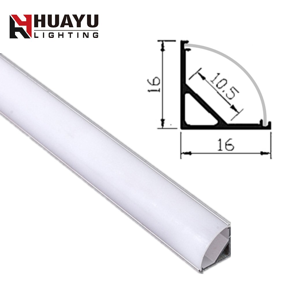 16*16mm Aluminum extrusions corner angle 45 degrees LED Aluminum Profile bar light for LED Strip lights