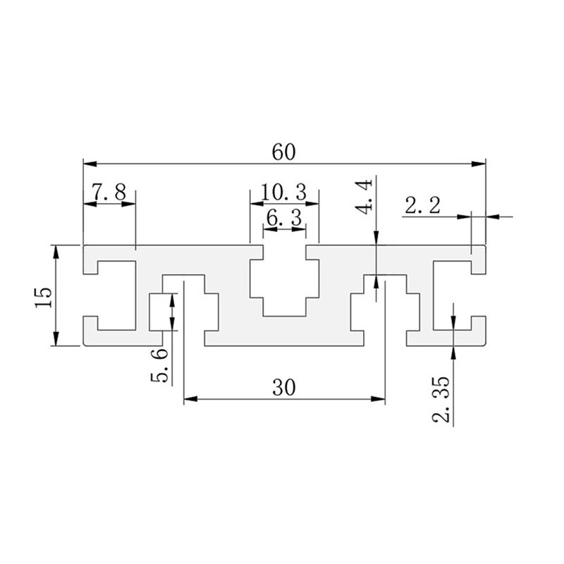 National standard industrial aluminum alloy profile 1560T slot guide aluminum profile black oxidation 6063-T5 profile