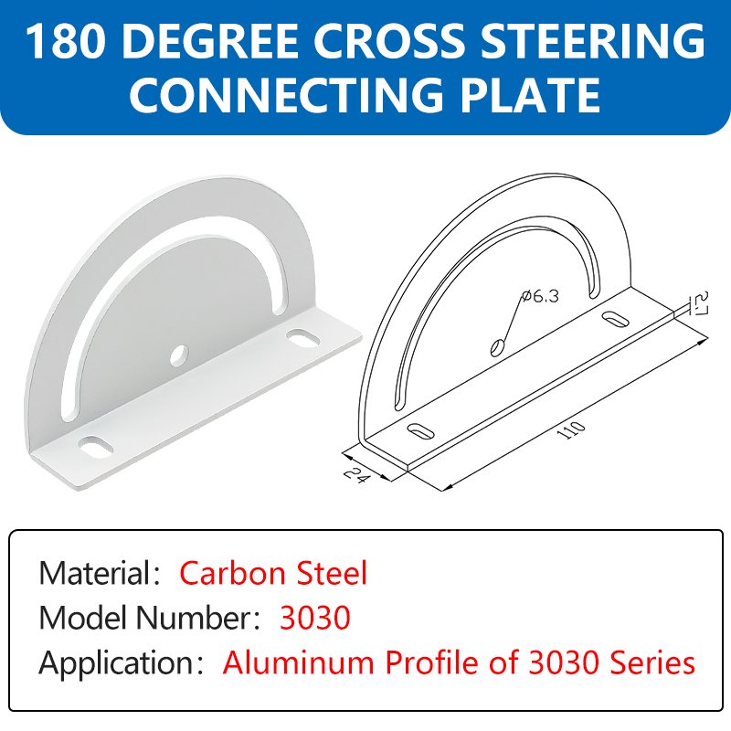 180 Degree 3030 Connecting Plate Corner Fitting Cross Steering Plate For 30x30 Series Aluminum Profile 3030 4040