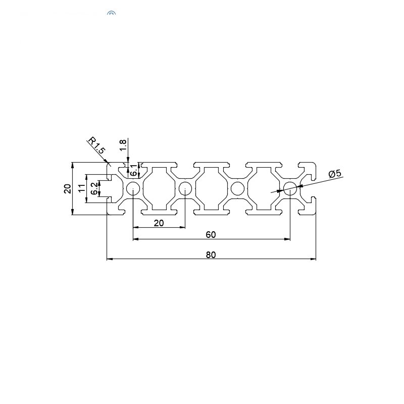 china manufacturer 8015 20*80 t slot aluminium profile industrial aluminium profile led strips 2080A 2080 2060 2040 2020