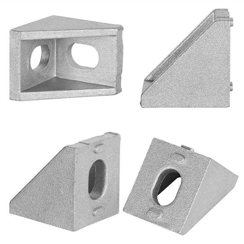 Factory High Quality Die Cast Aluminum Triangle Angle Brackets Connector Corner Bracket for Aluminum Profile frame 3D Printer
