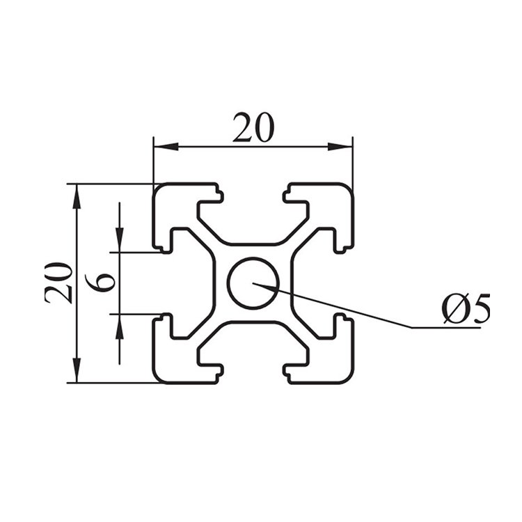 Factory Extrusion 20x20 T Slot Aluminum Profile Extruded Aluminum Profile