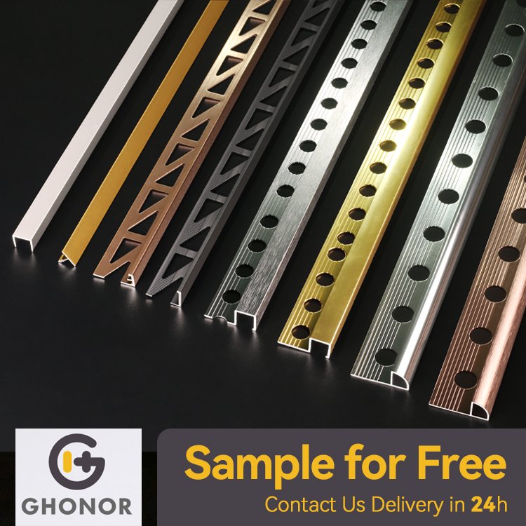 Ghonor Custom Anodised T Shape Profile Tile Trim Aluminium Anodized Bronze Aluminum Extrusion Profiles Manufacturer Anodising