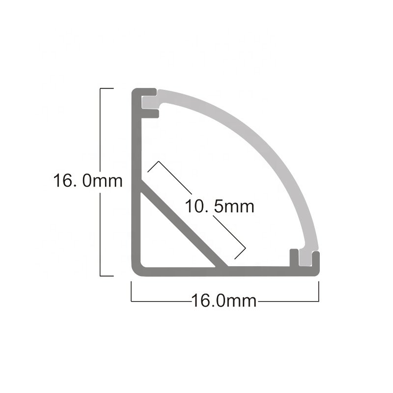 Free Samples High Quality L054 Alu Profil Channel Extrusion 90 Degree Angle Led Strip Lighting Corner Led Aluminum Profile