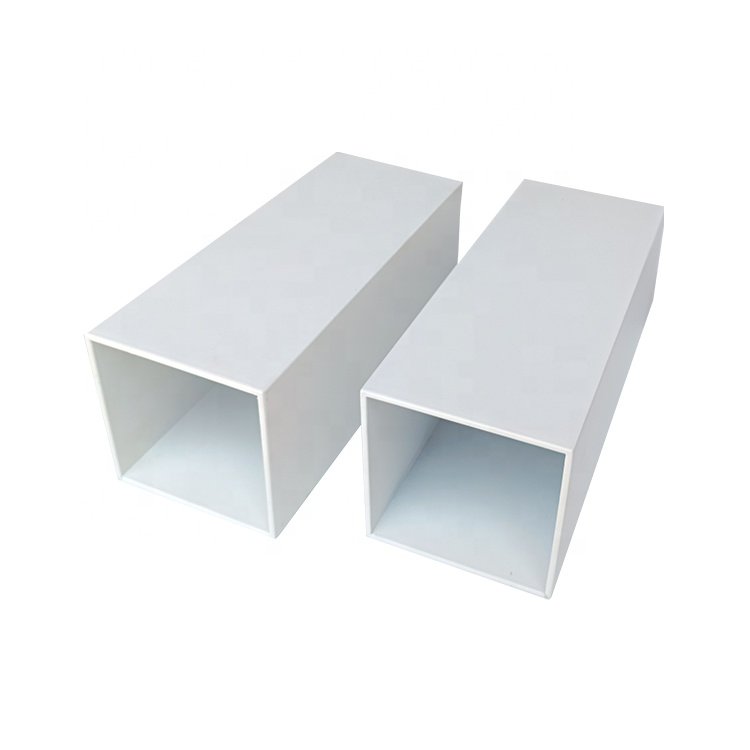 Lightweight Square Tube Aluminium Profiles for Interior Exterior Suspended Strip Baffle Ceiling panel and Wall decorative panel