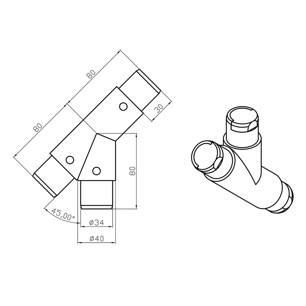 Custom high quality aluminum connect joint lean pipe joint with 45 90 130 degree
