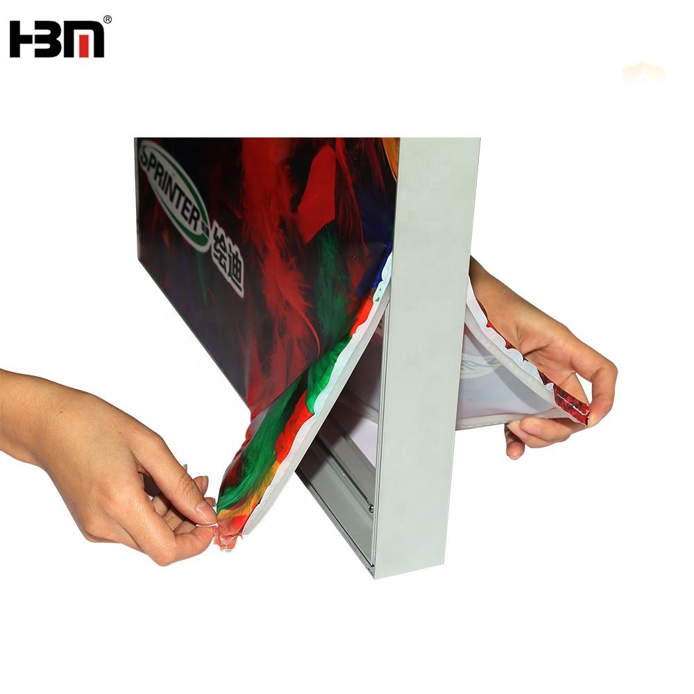 Factory double side 40mm frameless fabric light box aluminum profile for brands display advertising case profile