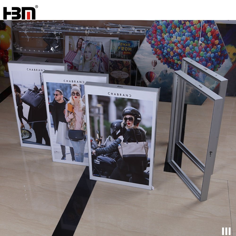 Factory double side 40mm frameless fabric light box aluminum profile for brands display advertising case profile